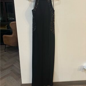 Cache Black Backless Lace Dress